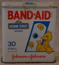 a Sesame Street box of Band-Aids